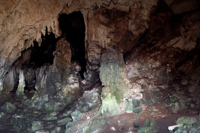 Stalactites inside Korykian Cave